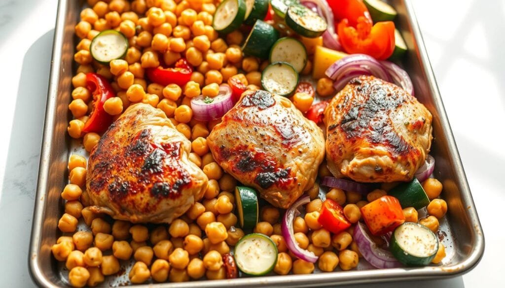 sheet pan chickpea chicken
